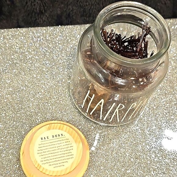 Rae Dunn Hair Pibs Jar w/Bobby Pins - Picture 6 of 6